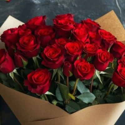 Red roses delight  - Chose either 6 Red Roses & greenery wrapped in beautiful printed paper 